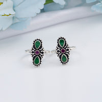 Festive Cut Stone Toe Rings for Women/Bridal