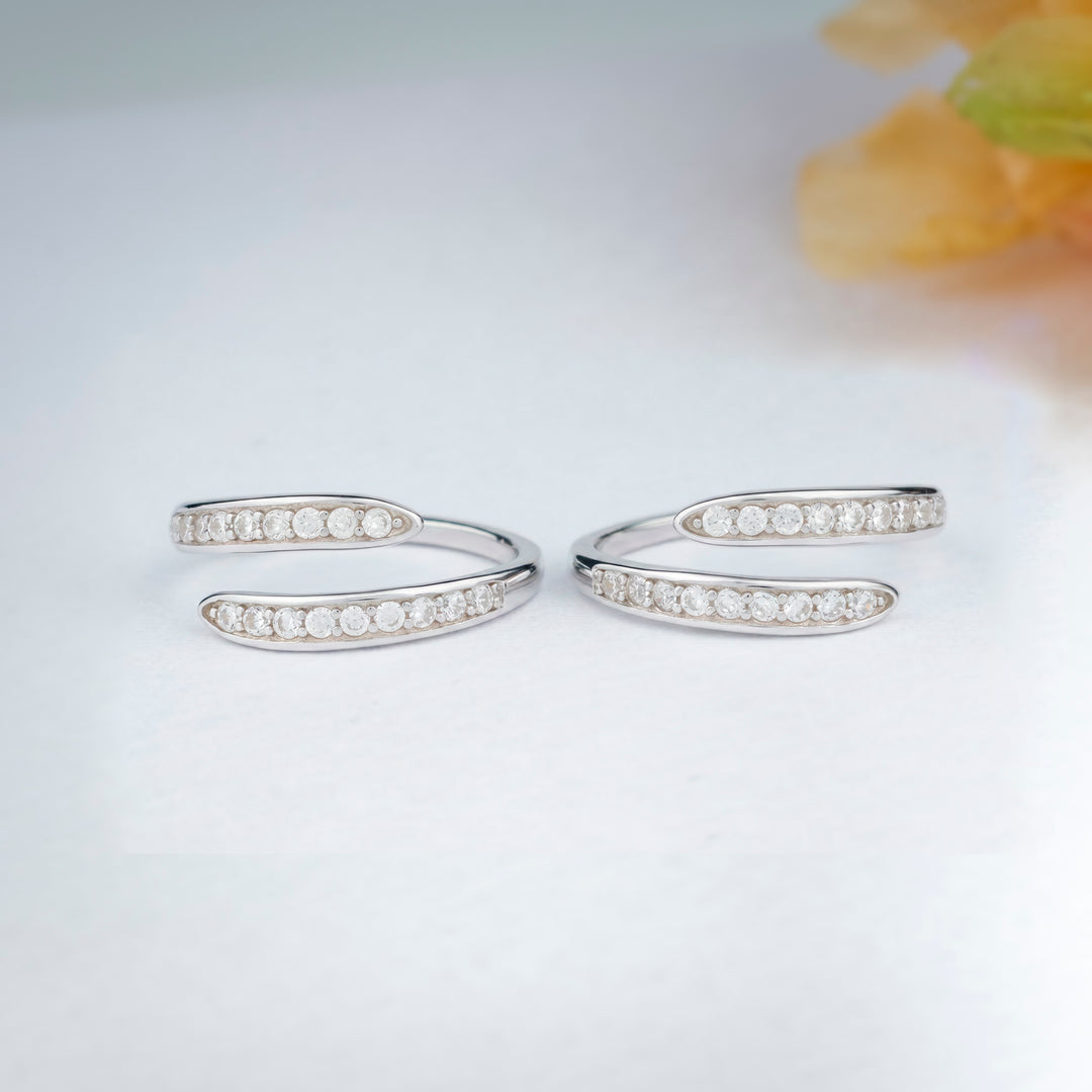 Fine Finish CZ Stone Silver Toe Ring for Women/Daily Wear