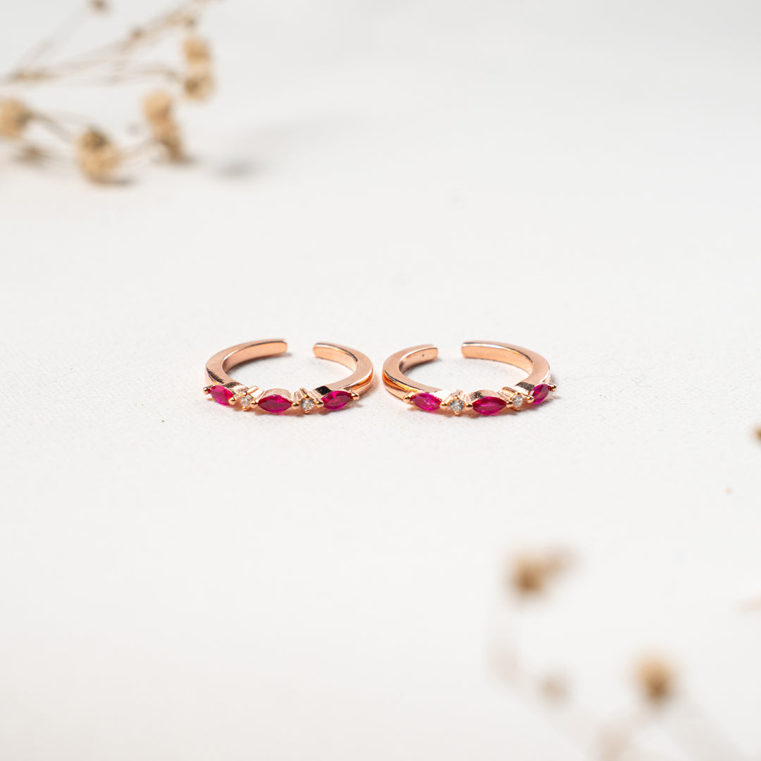 Gift Premium CZ Rose Gold Toe Ring for Women
