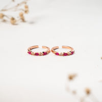 Gift Premium CZ Rose Gold Toe Ring for Women
