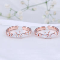 Gift Ready CZ Silver Rose Gold Toe Ring | Chaneira Jewels