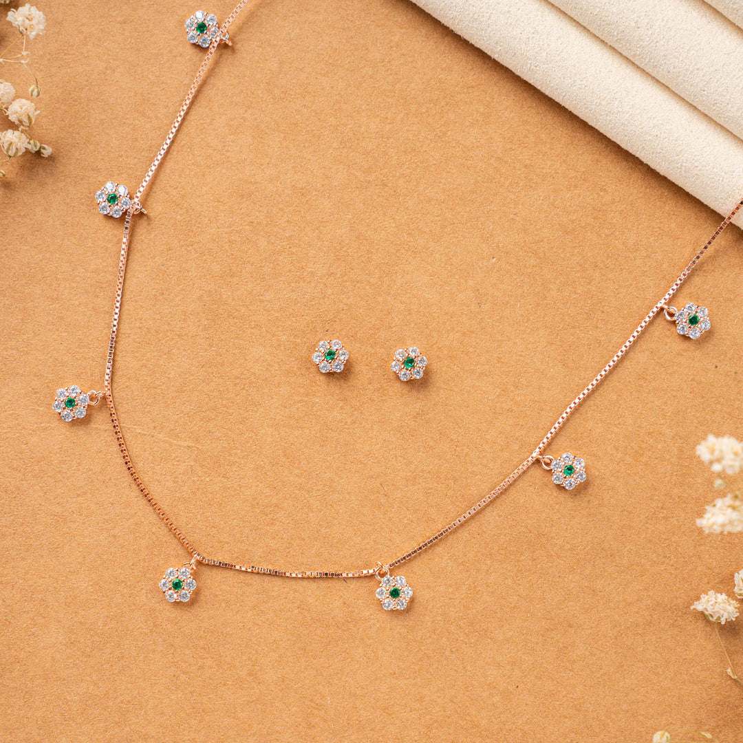Gifting Rose Gold CZ Stone Chain| Festival wear