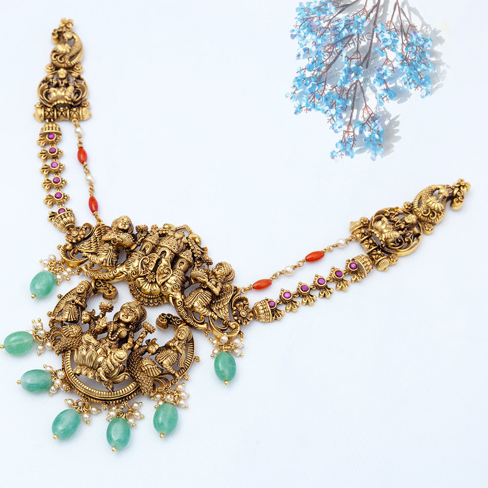 Gold Plated 3D Nagas Necklace — Nagas Detailing| Festival 