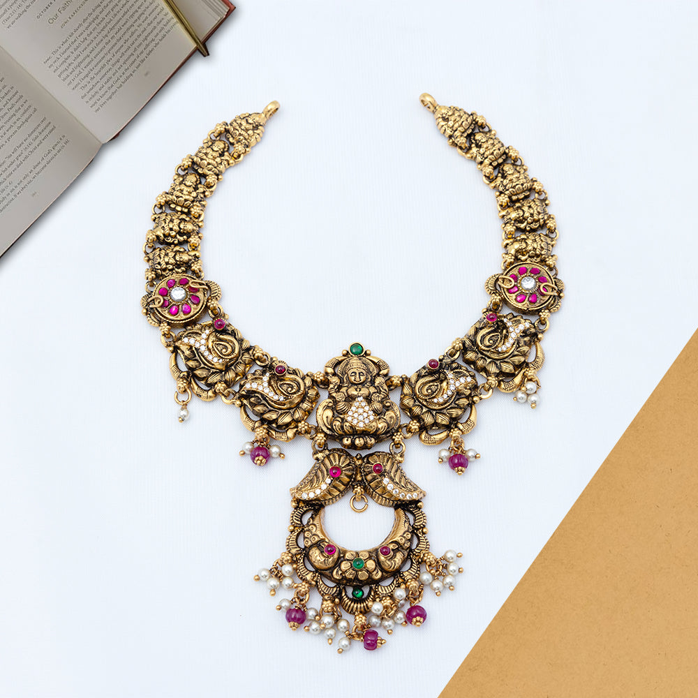 Gold Plated Beads CZ Stone, Beads Nagas Necklace — Premium Finish