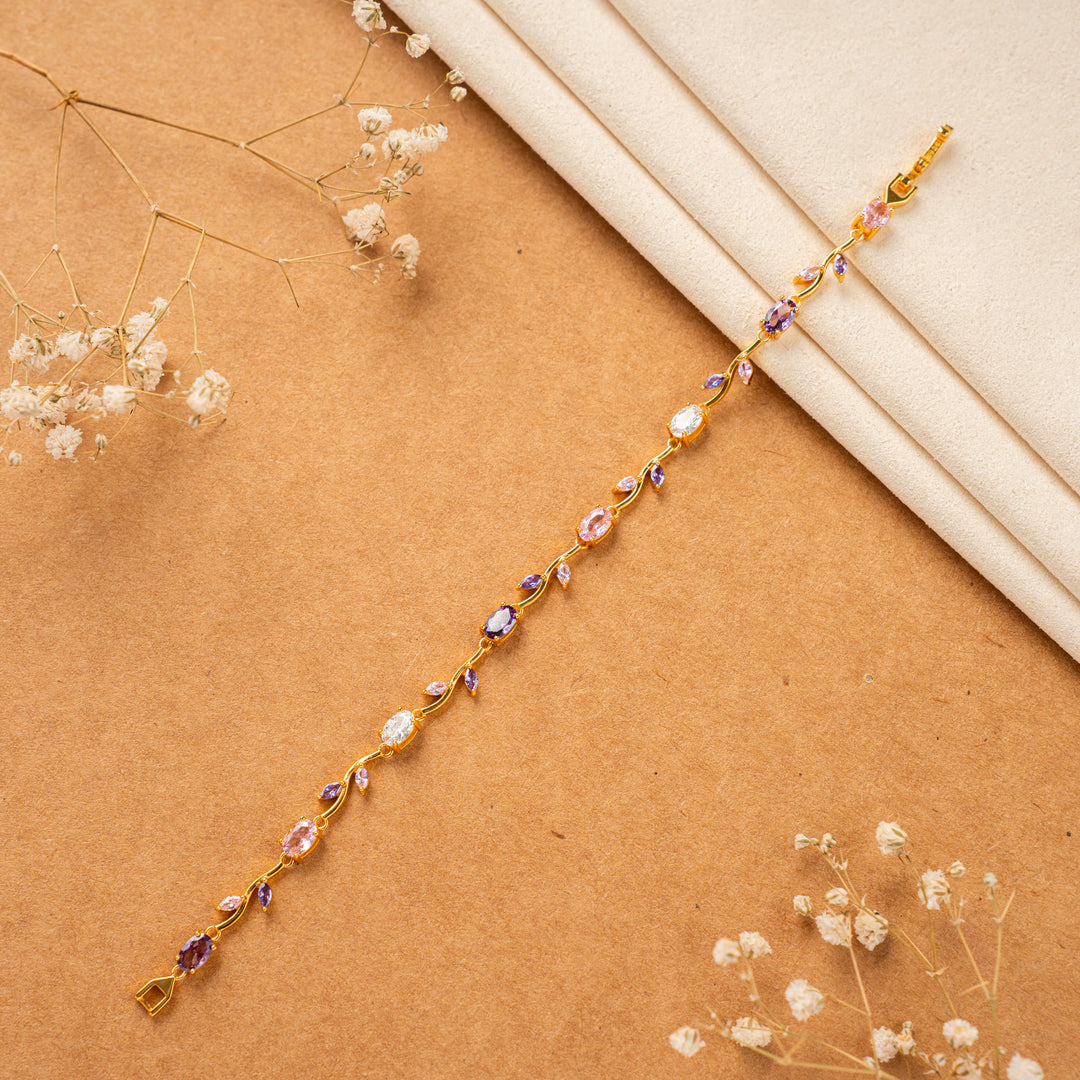 Gold Plated CZ Bracelet for Women| Party Wear