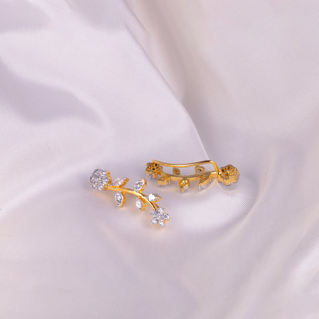 Gold Plated CZ Cuff Earrings Online