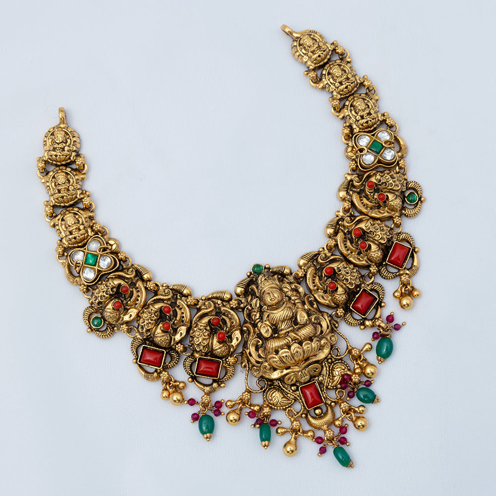Gold Plated Coral Nagas Necklace Designs| Bridal
