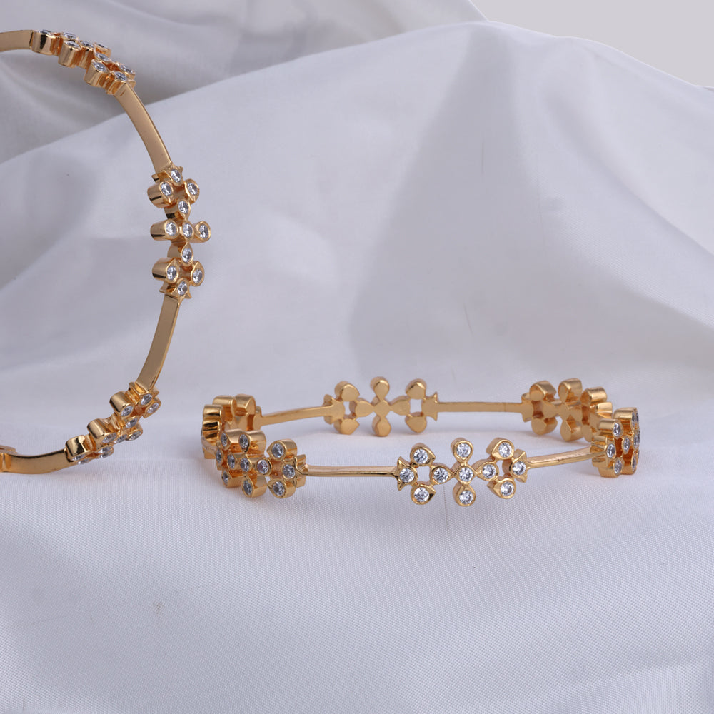 Gold Plated Diamond Setting Bangle | Chaneira Jewels|Festival Wear