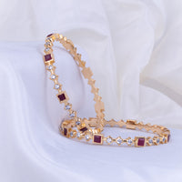 Gold Plated Diamond Setting Bangle Design for Women| Function Wear