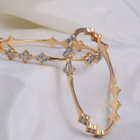 Gold Plated Diamond Setting Bangle for Bridal Wear

