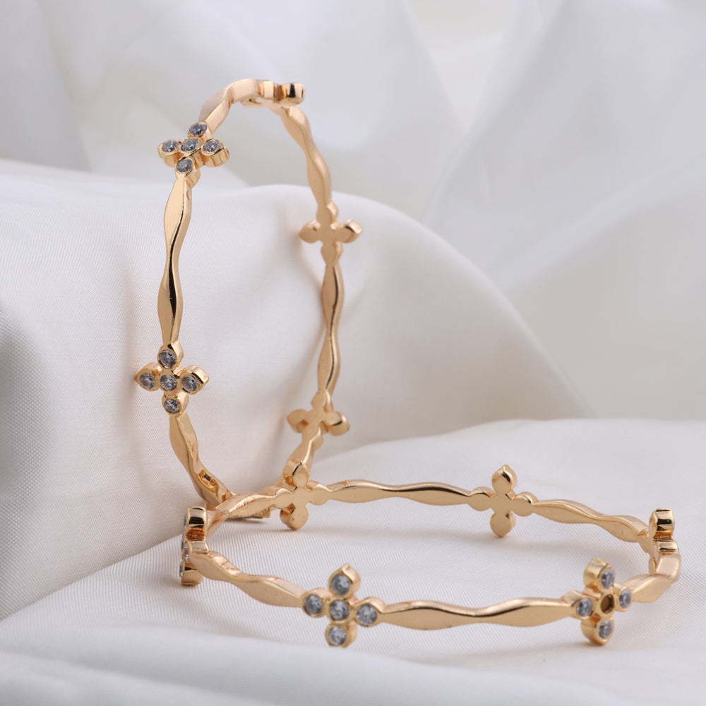 Gold Plated Diamond Setting Bangle for Bridal Wear | Coimbatore Chennai
