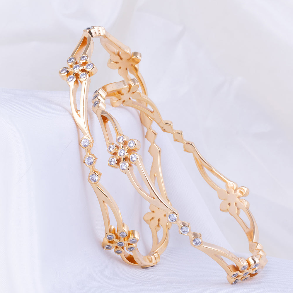 Gold Plated Diamond Setting Bangle for Daily Wear
