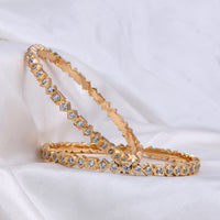 Gold Plated Diamond Setting Bangle for Daily Wear| Temple Wear