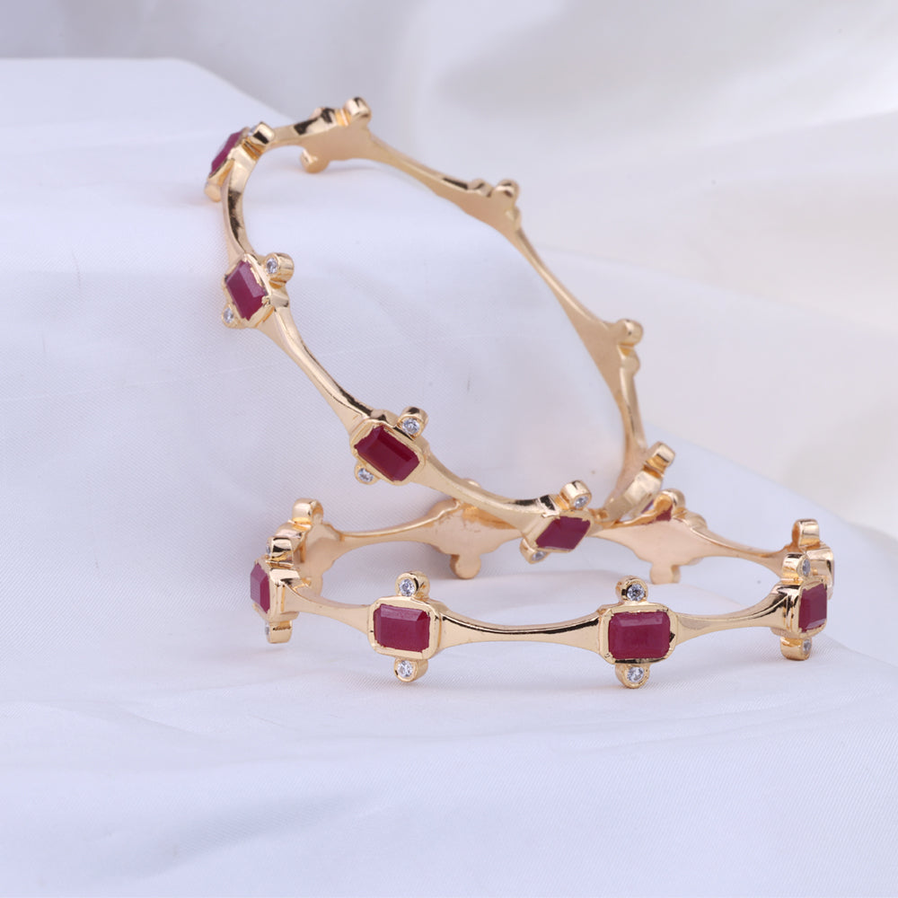 Gold Plated Diamond Setting Bangle for Festive Wear | 92.5 Silver