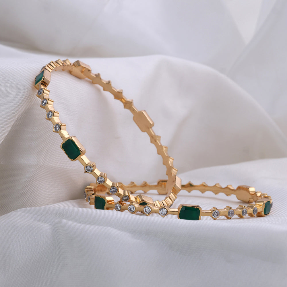 Gold Plated Diamond Setting Bangle for Festive Wear | Coimbatore Chennai
