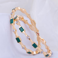 Gold Plated Diamond Setting Bangle for Party Wear
