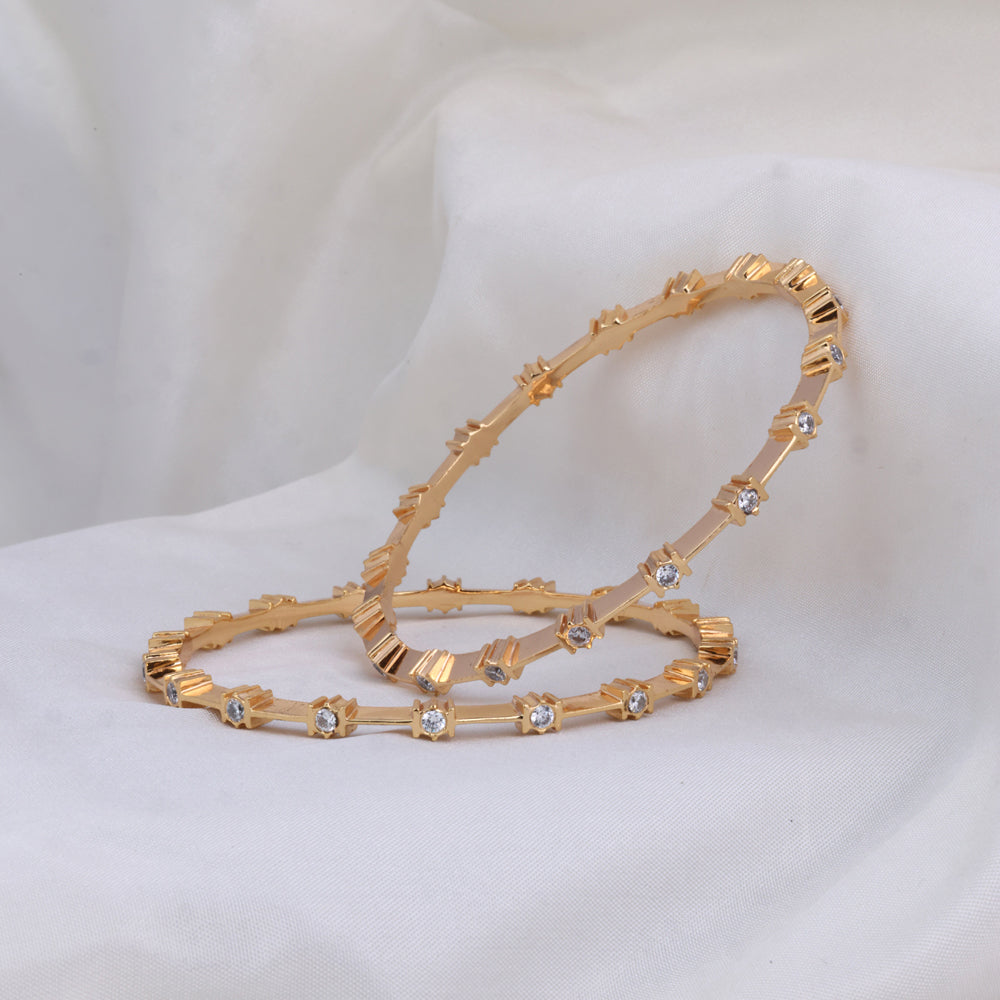 Gold Plated Diamond Setting Bangle for Saree Styling|Daily Wear
