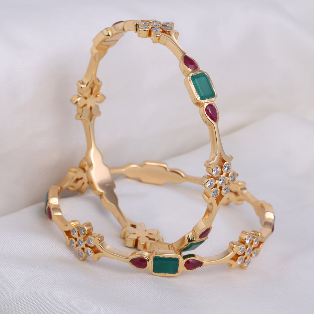 Gold Plated Diamond Setting Bangle for Wedding Functions