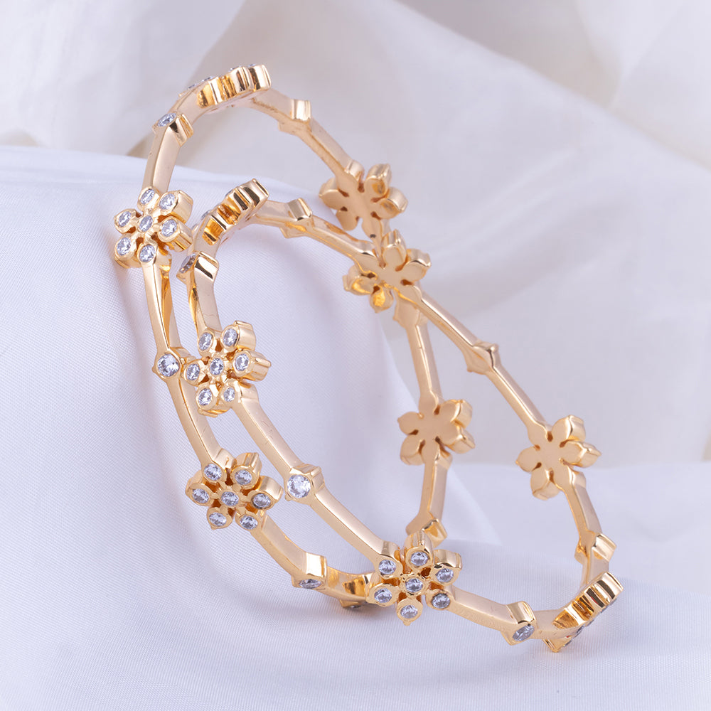 Gold Plated Diamond Setting Bangle for Wedding Functions| Bridal