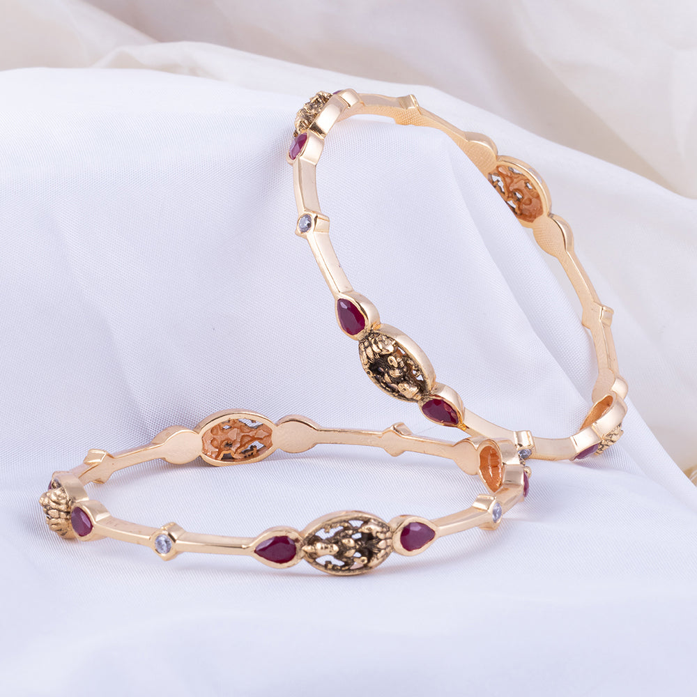 Gold Plated Diamond Setting Bangle for Women | Coimbatore Chennai| Temple Wear
