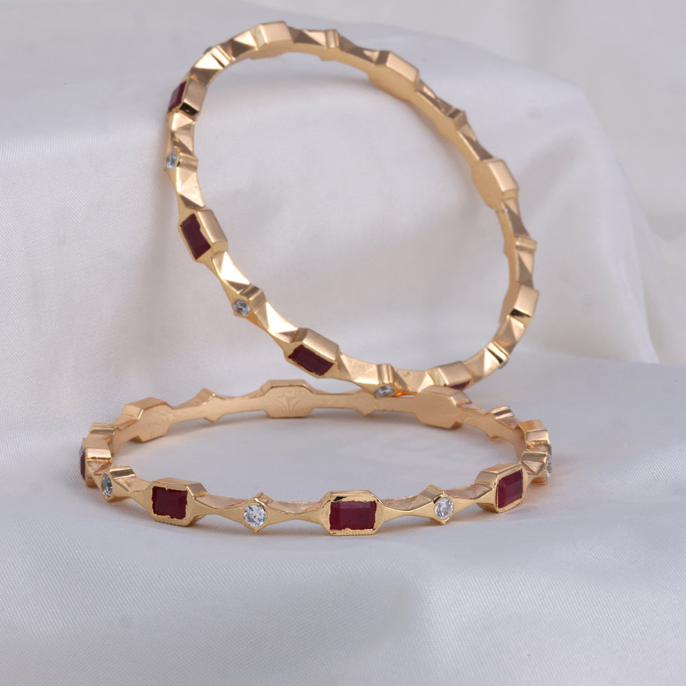 Gold Plated Diamond Setting Bangle from Chaneira Jewels