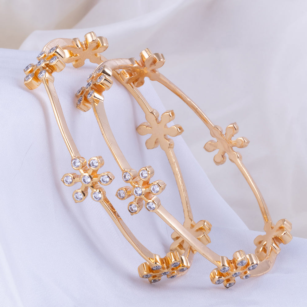 Gold Plated Diamond Setting Bangle from Chaneira Jewels| Bridal Wear