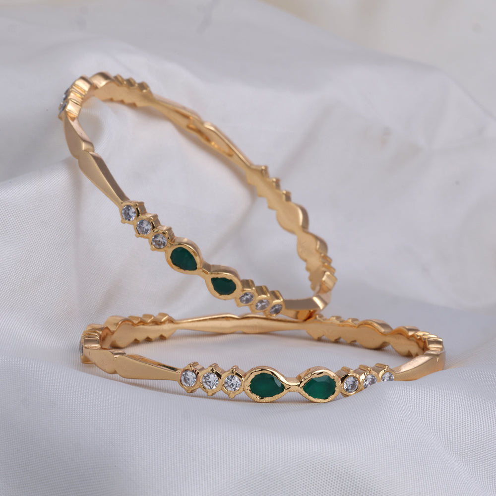 Gold Plated Diamond Setting Bangle with Premium Finish