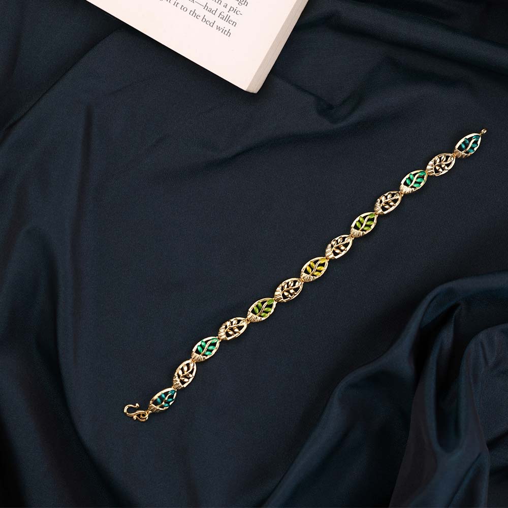 Gold Plated Enamel Bracelet Design for Women| Festival Wear