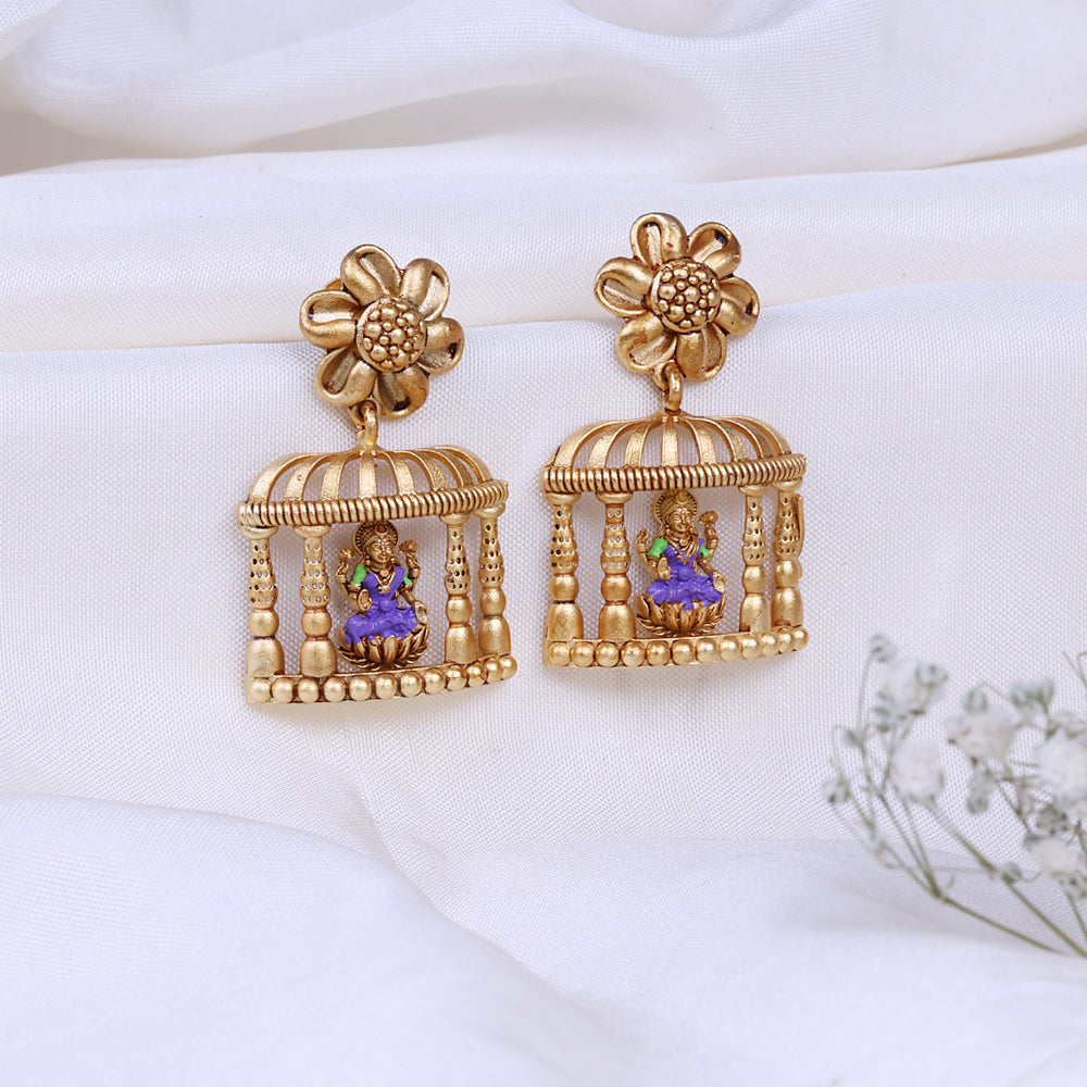 Gold Plated Enamel Jhumkas Earrings| Wedding Function