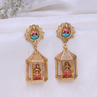 Gold Plated Enamel Jhumkas for Wedding Functions
