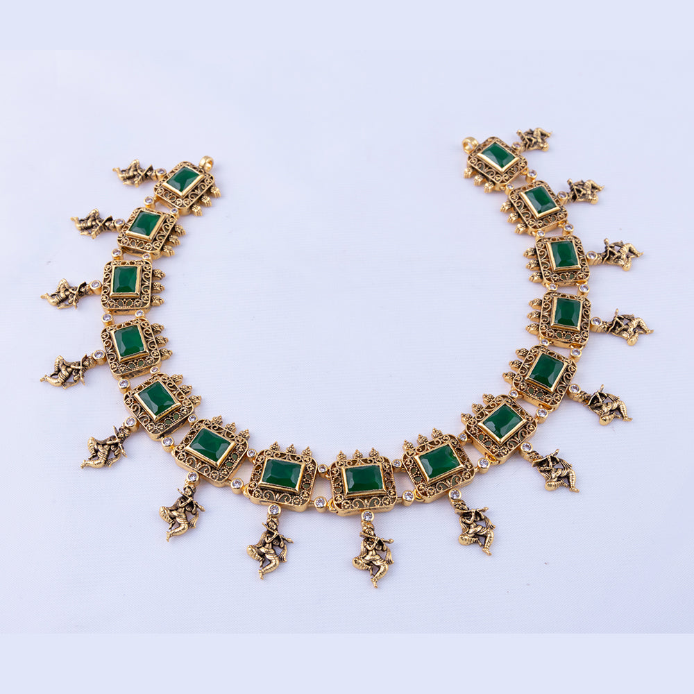 Gold Plated Krishnar Nagas Necklace — Nagas Detailing