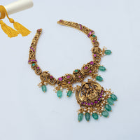 Gold Plated Kundan Beads Nagas Necklace — Temple-Inspired Style