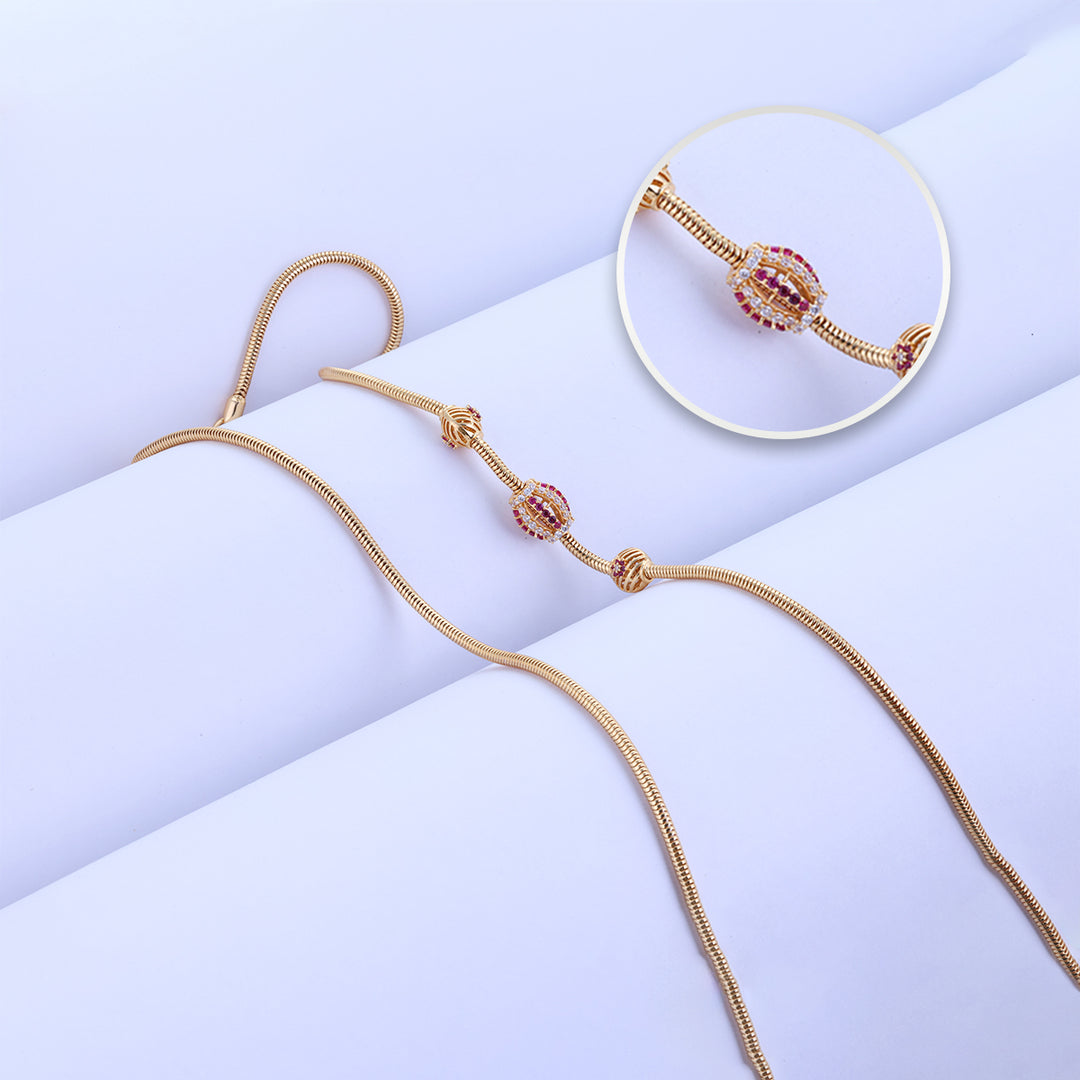 Gold Plated Mugappu — 92.5 Silver Design