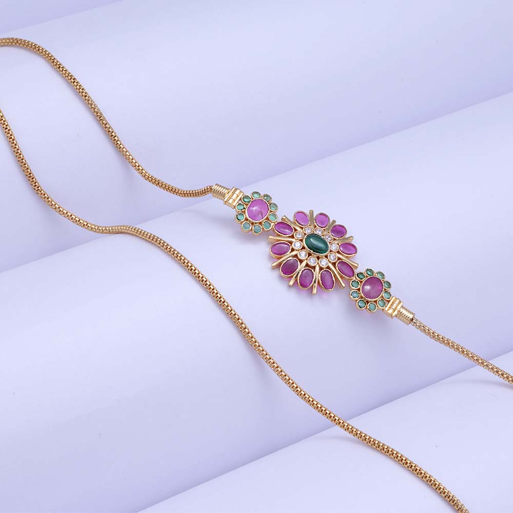 Gold Plated Mugappu — Chain Style