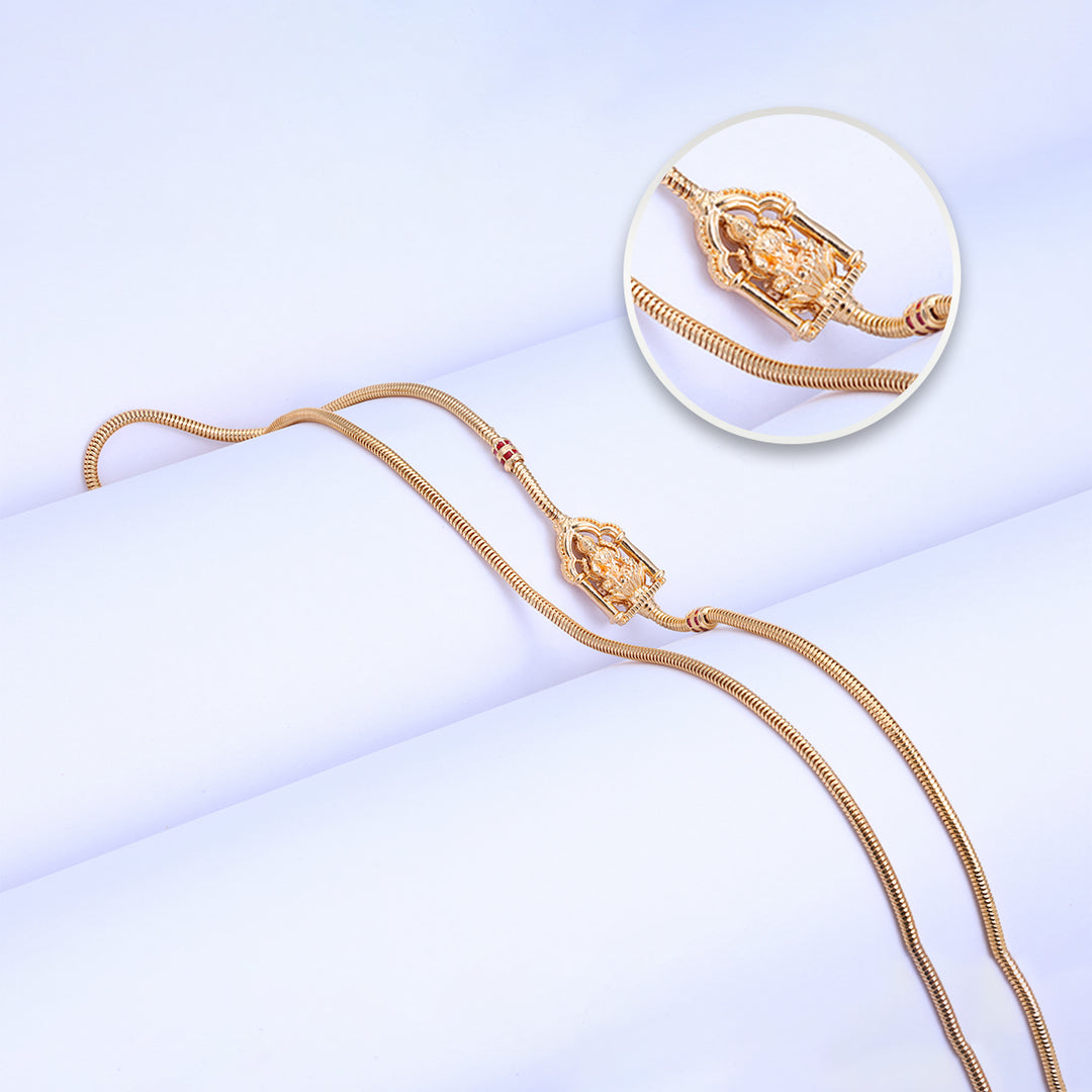 Gold Plated Mugappu Chain for Ethnic Wear