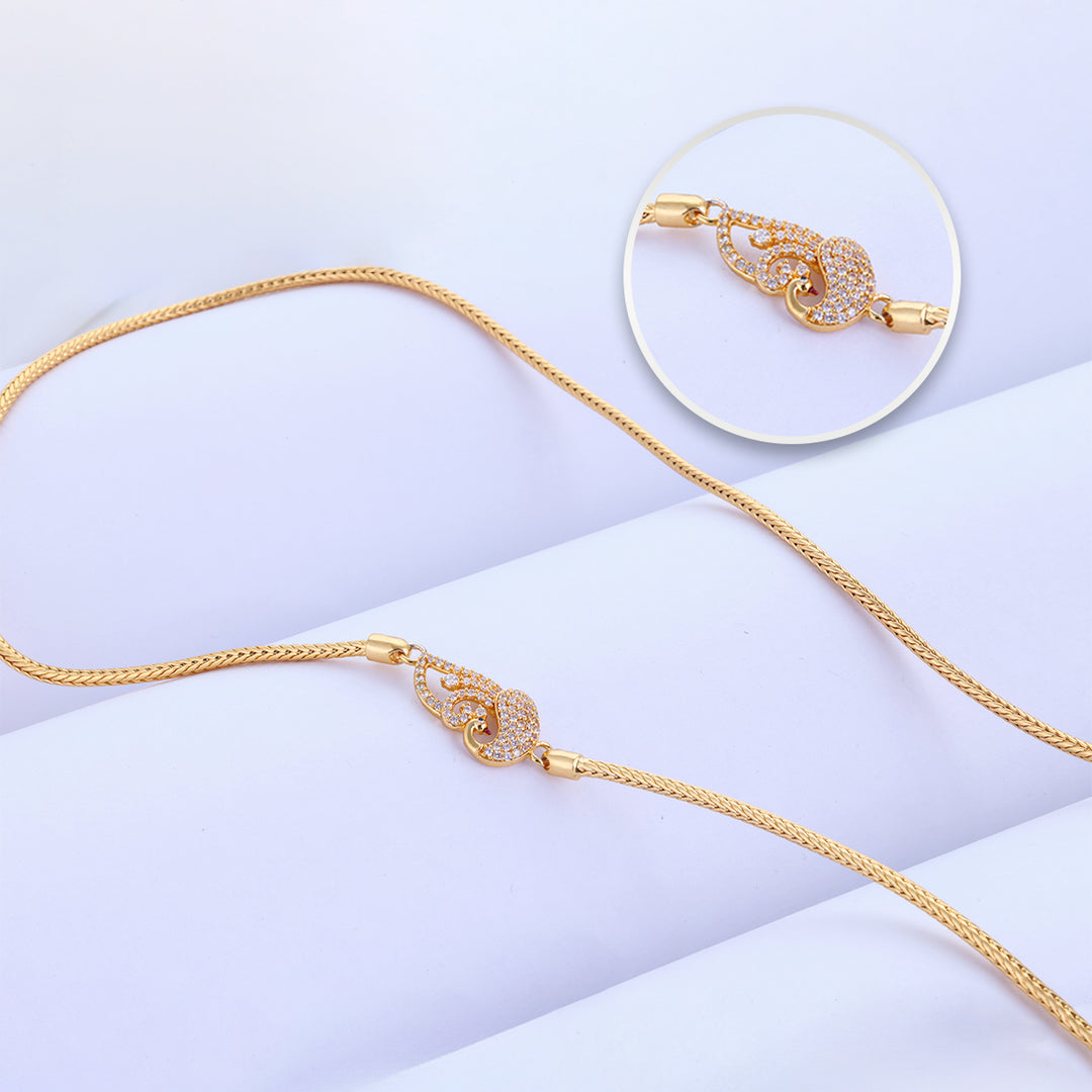 Gold Plated Mugappu for Chain Styling For Women