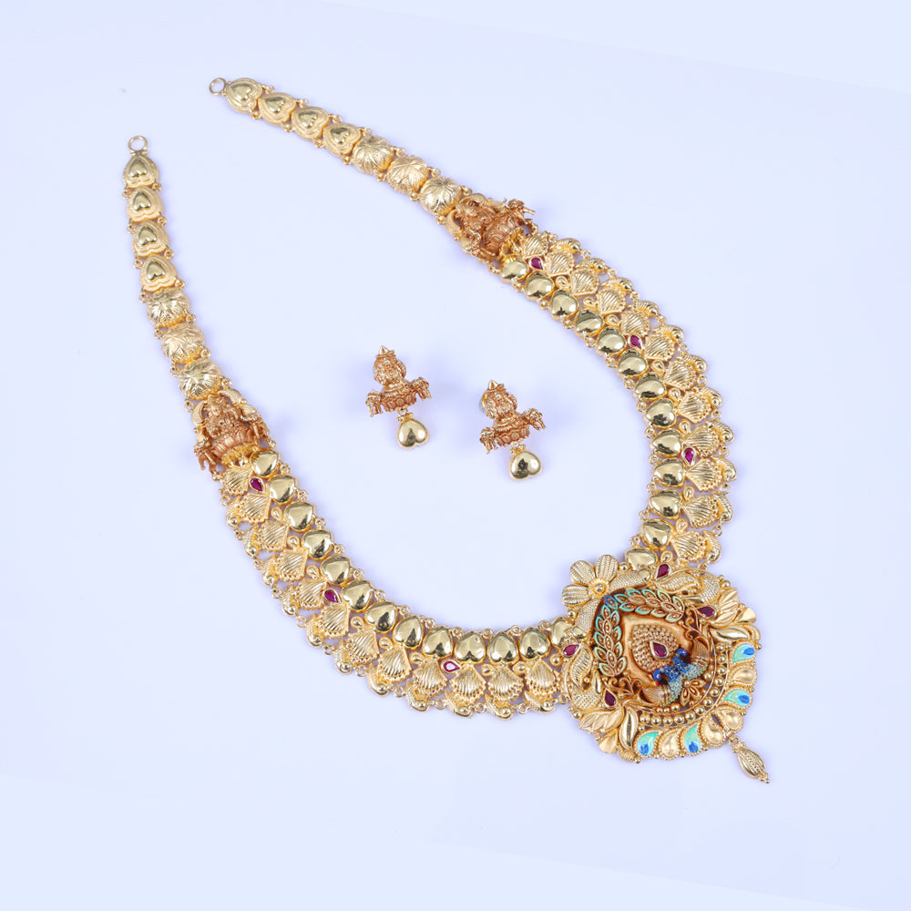 Gold Plated Paper Casting Haram for Festive Looks