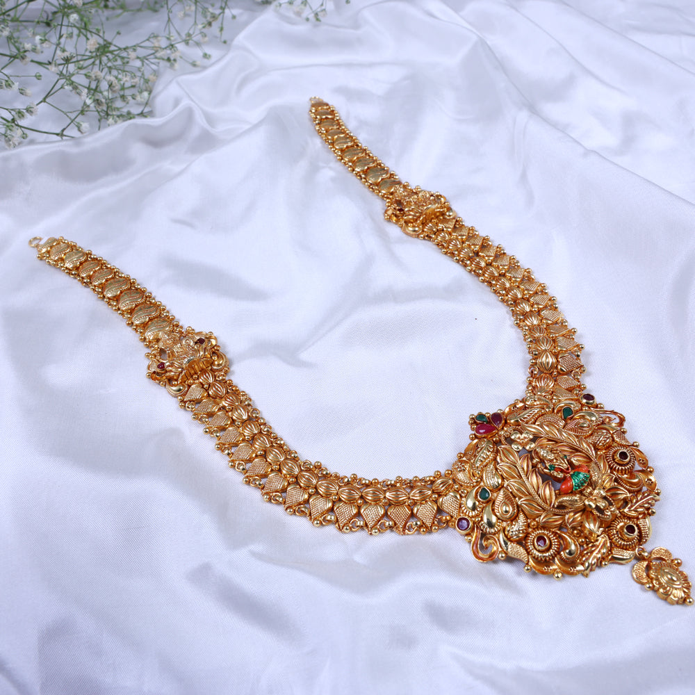 Gold Plated Paper Casting Haram for Saree Styling | Coimbatore