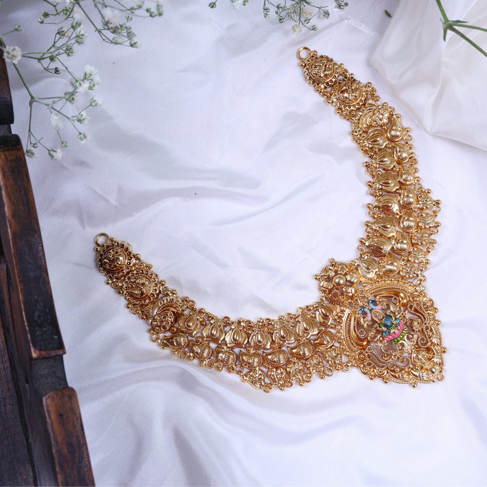 Gold Plated Paper Casting Necklace | Party Wear Wear
