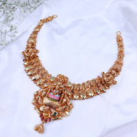 Gold Plated Paper Casting Necklace for Bridal & Festive Wear Designs
