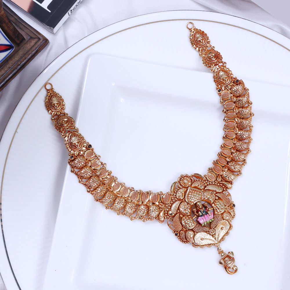 Gold Plated Paper Casting Necklace for Women Designs

