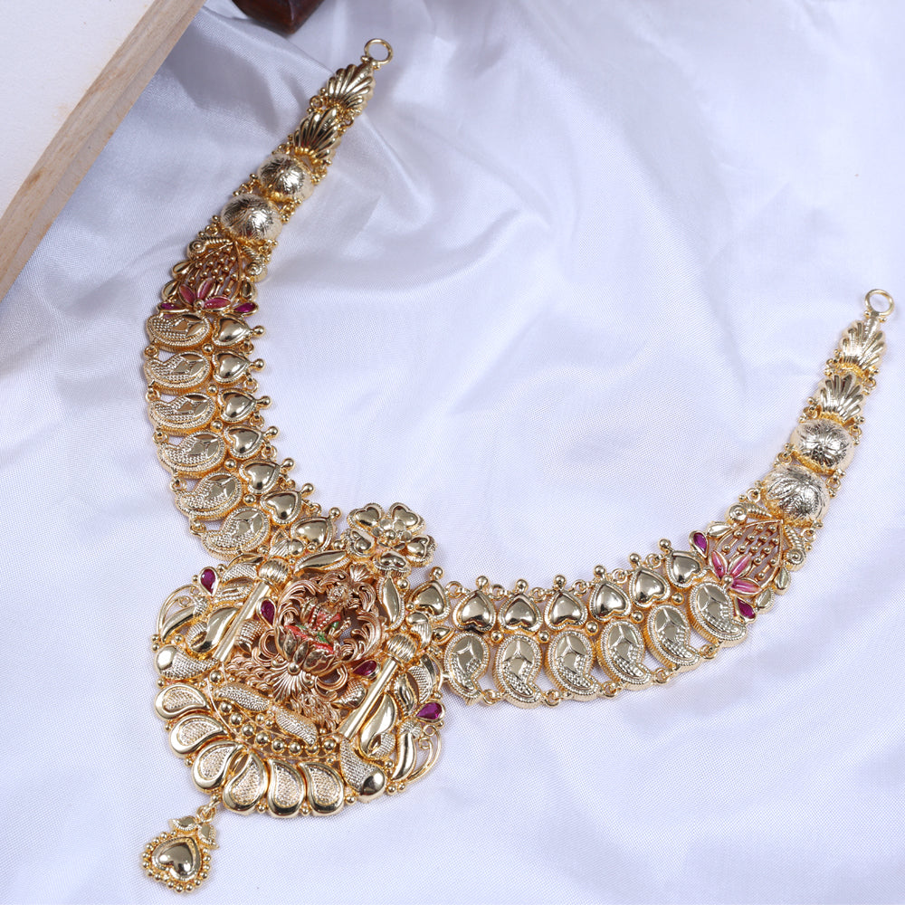 Gold Plated Paper Casting Necklace for Women Festive

