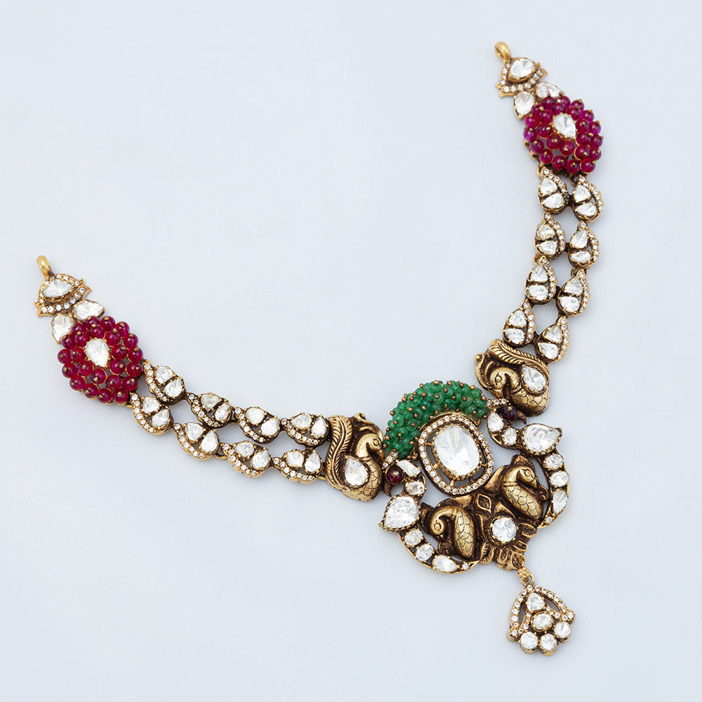 Gold Plated Polki Necklace — Function Wear Style

