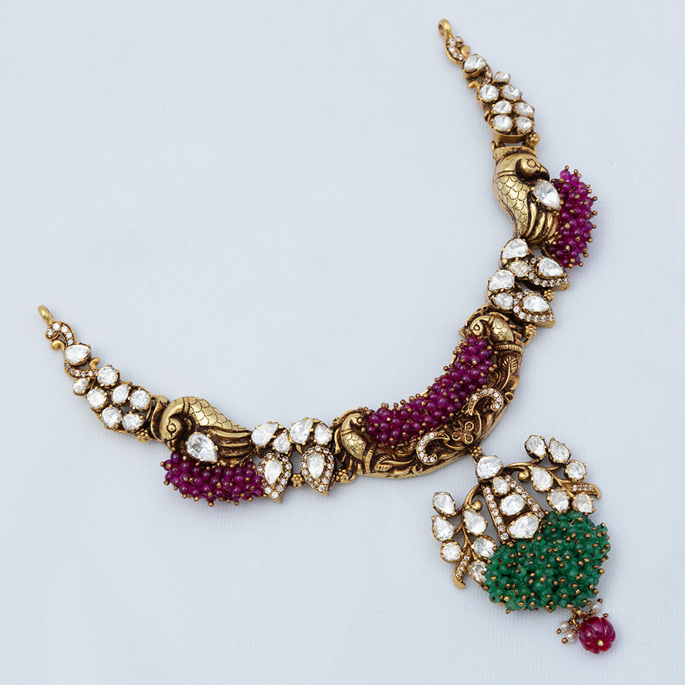 Gold Plated Polki Necklace — Polki-Style 
