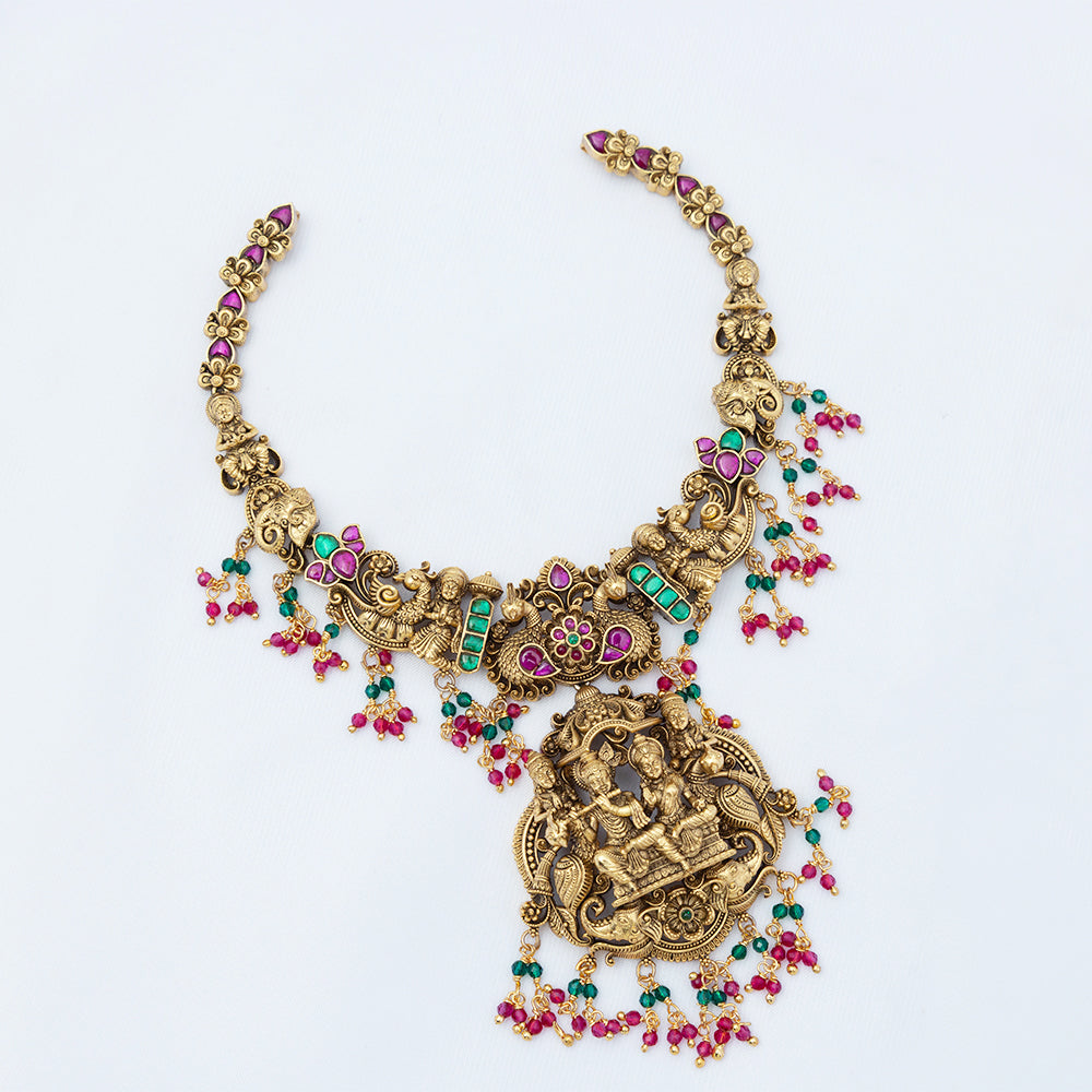 Gold Plated Rathai krishnan Nagas Necklace — Nagas Detailing
