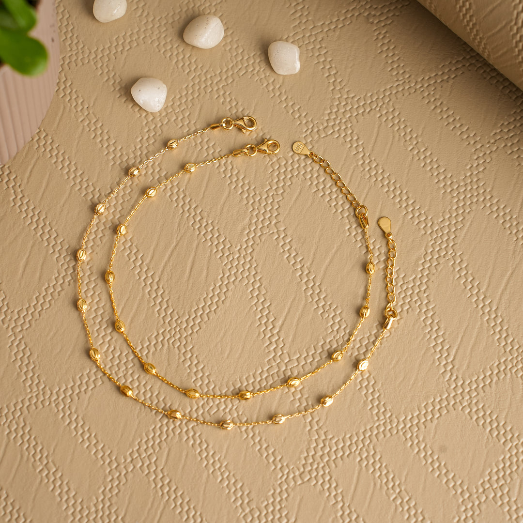 Gold Plated Silver Anklets | 92.5 Hallmarked Silver