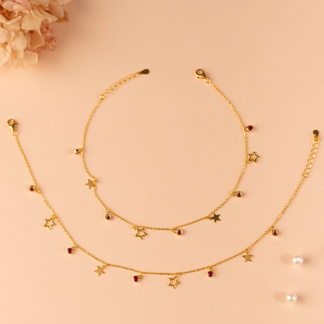 Gold Plated Silver Anklets | Designer Silver Payal