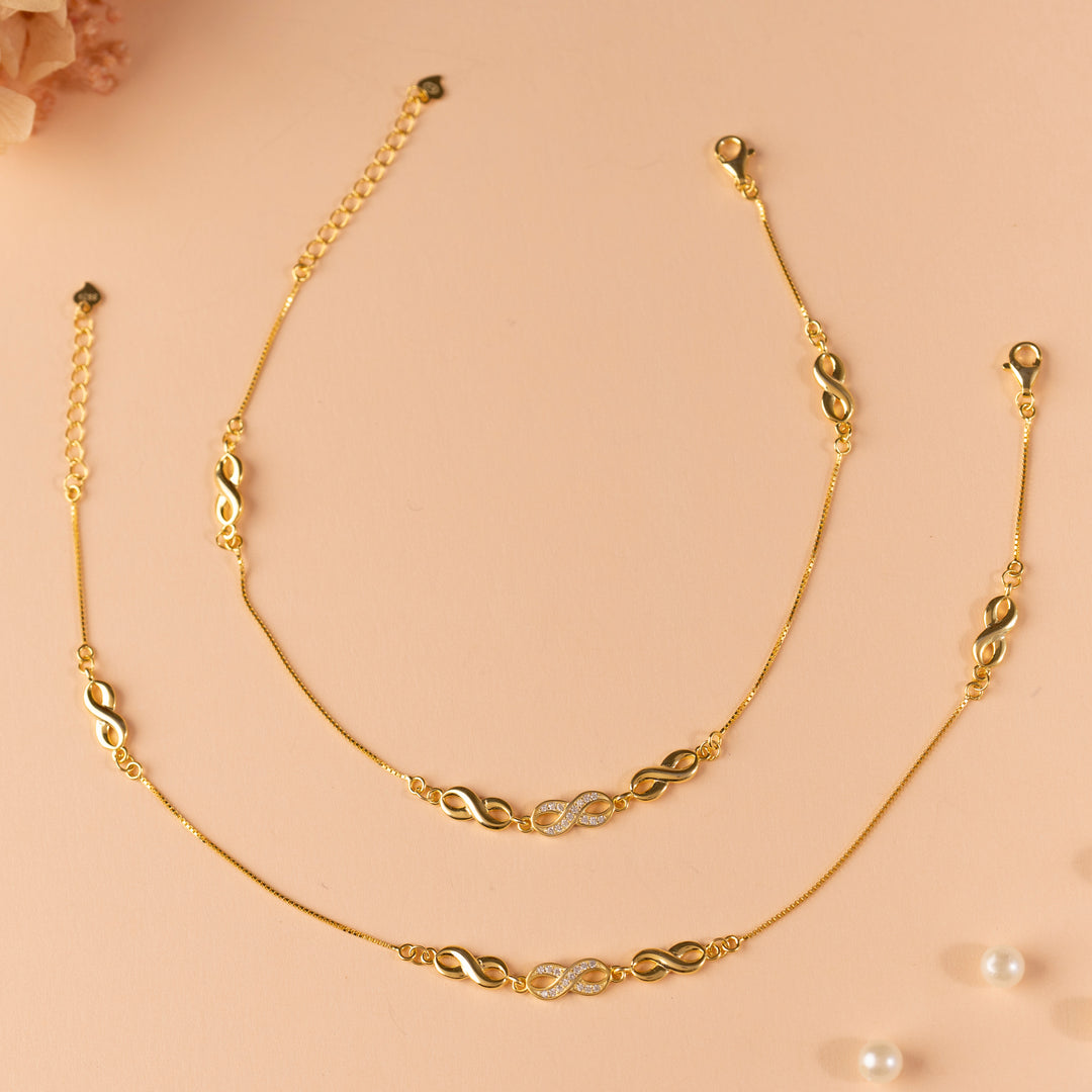 Gold Plated Silver Anklets | Womens Silver Jewellery