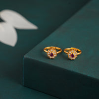 Gold Plated Toe Ring Design — Traditional Pair