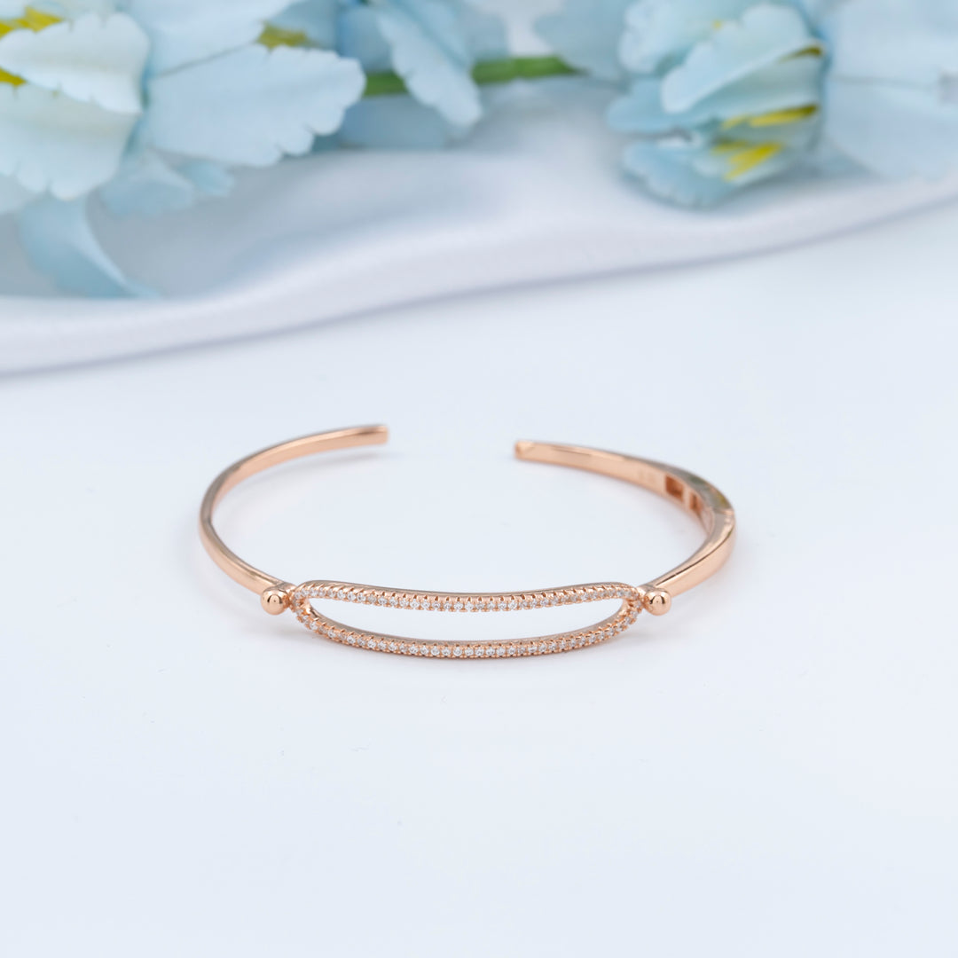 Handcrafted CZ Rose Gold Kada Bracelet | Elegant Kada| Party Wear